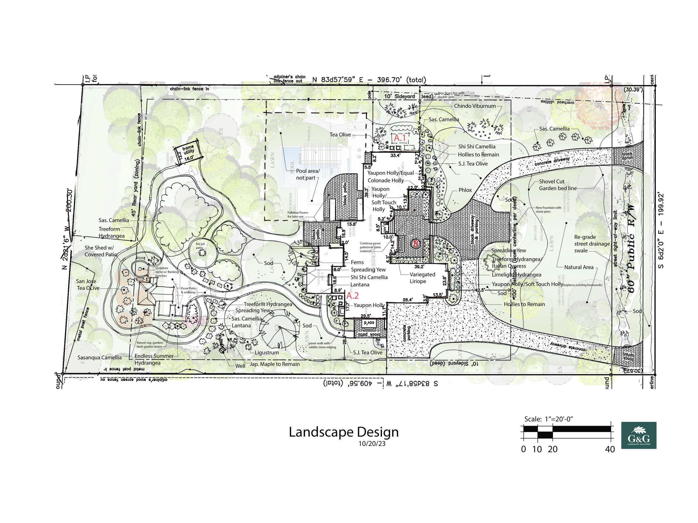 A plan for a landscape design.